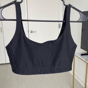 Outdoor Voices Double Time Black Sports Bra, Size Medium, Medium Support